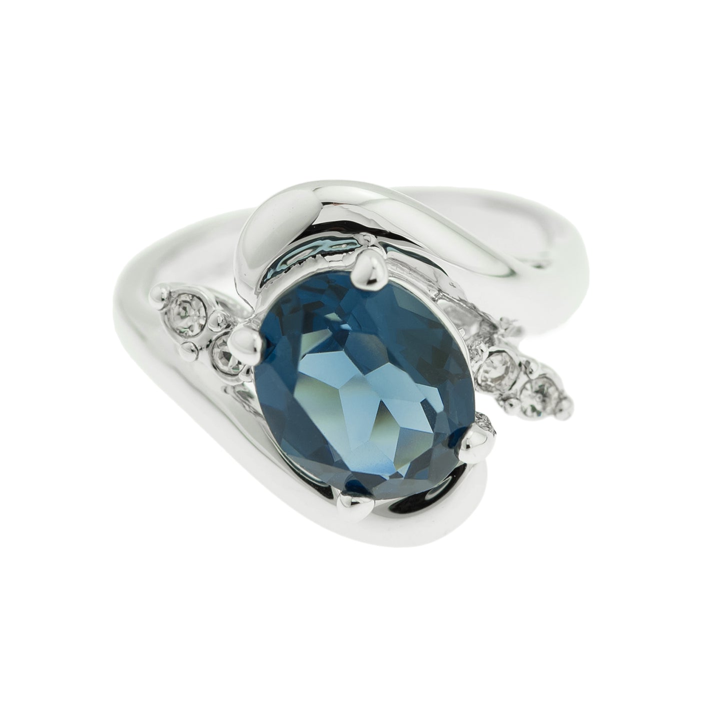 Vintage Ring Swarovski Austrian Crystals 18kt Gold Antique Womans Jewelry Women's Birthstone Rings