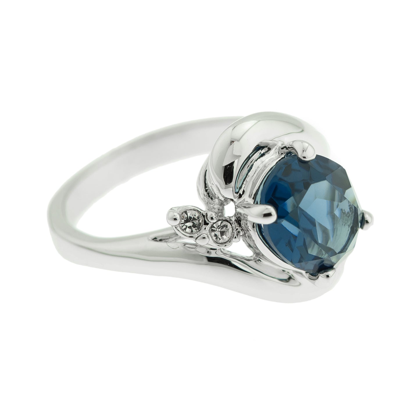 Vintage Ring Swarovski Austrian Crystals 18kt Gold Antique Womans Jewelry Women's Birthstone Rings