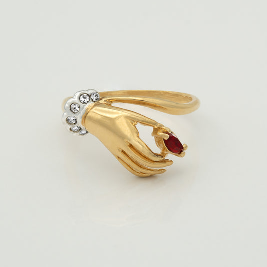 Gold Ruby Clear Crystal Austrian / 4
