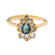Vintage 1990's Ring Ruby and Clear Austrian Crystals 18k Yellow Gold Plated