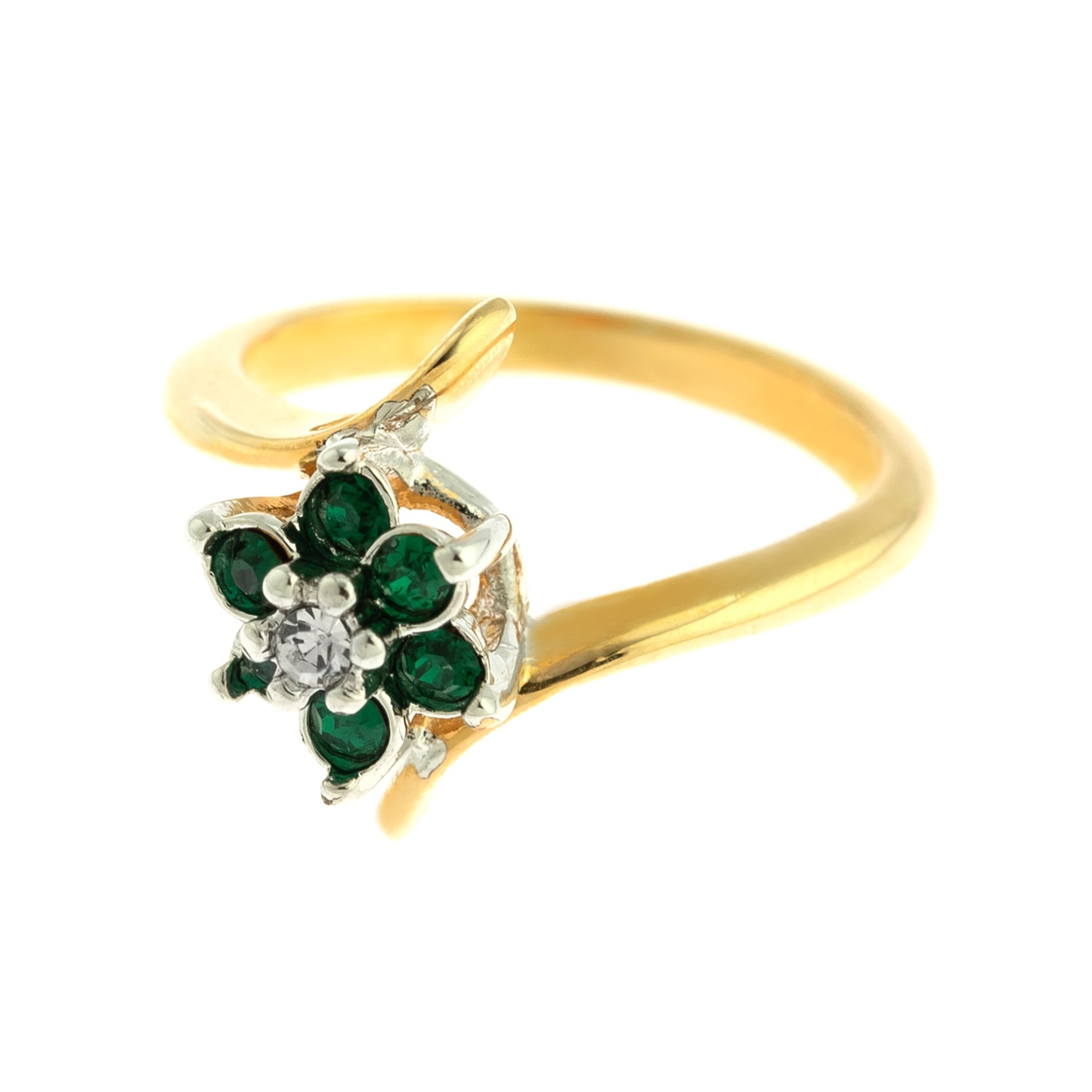 Vintage 1970's Amethyst Crystal and Genuine Pinfire Opal Ring 18kt Yellow Gold Electroplated Ring