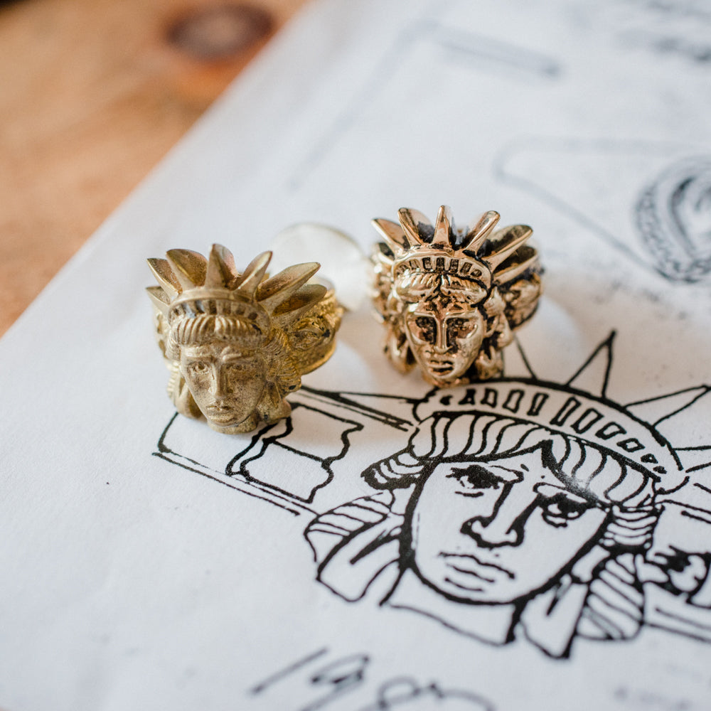 Vintage Ring Lady Liberty Statue of Liberty Jewelry Patriotic R1987