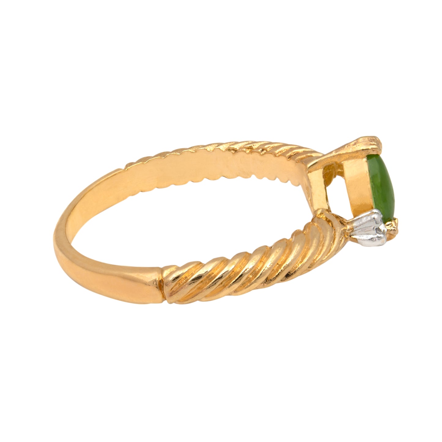 A Vintage Ring Dainty Genuine Jade and Austrian Crystal Womans Ring Antique Jade Jewelry R1032