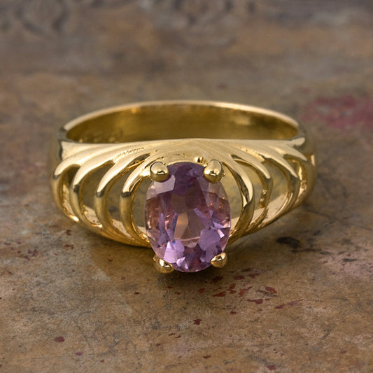 birthstone ring, amethyst, february birthstone ring, genuine amethyst