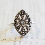 Antiqued White Gold Clear
