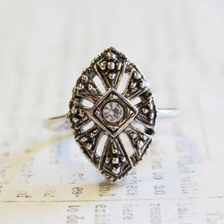 Antiqued White Gold Clear