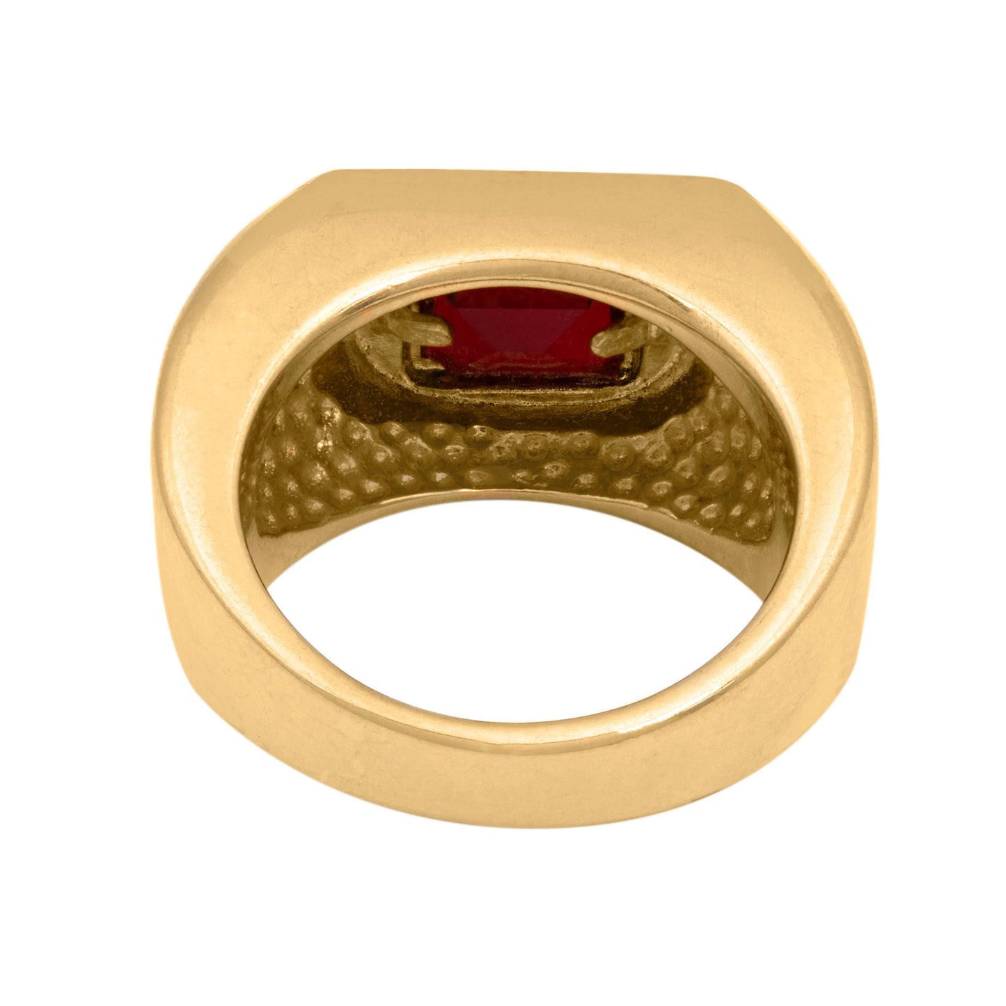 Men's Ruby or Sapphire Austrian Crystal Ring  18kt Gold Electroplated Ring