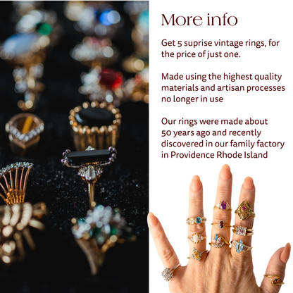 FIVE FOR ONE -Mix of 5 Vintage/Antique Rings for Women We Select Per Your Specifications Made in America - Bulk Pack