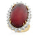 Vintage Ring Crystal Surrounded by Clear Crystals 18kt Yellow Gold Electroplated