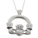 Vintage Claddagh Necklace 18k White Gold Electroplated Made in the USA