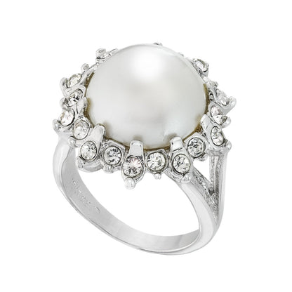 vintage-pearl-bead-Austrian-crystal-ring-white-gold-plated