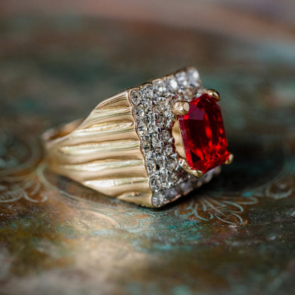 Vintage Austrian Crystal Cocktail Ring 18k Yellow or White Gold Electroplated Women's Birthstne RingMade in USA