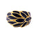 Vintage 1970's Deep Ruby Enamel with Sparkle Undertone Leaf Motif 18k Gold Electroplated Ring