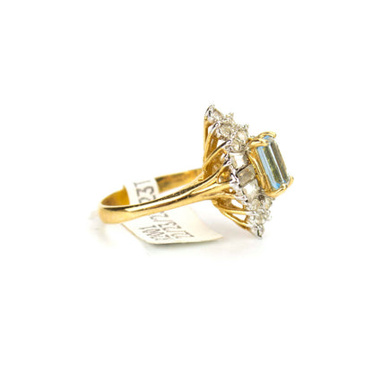 Vintage Jewelry Ruby or Clear Cubic Zirconia Cocktail Ring 18k Yellow Gold Electroplated  Made in the USA