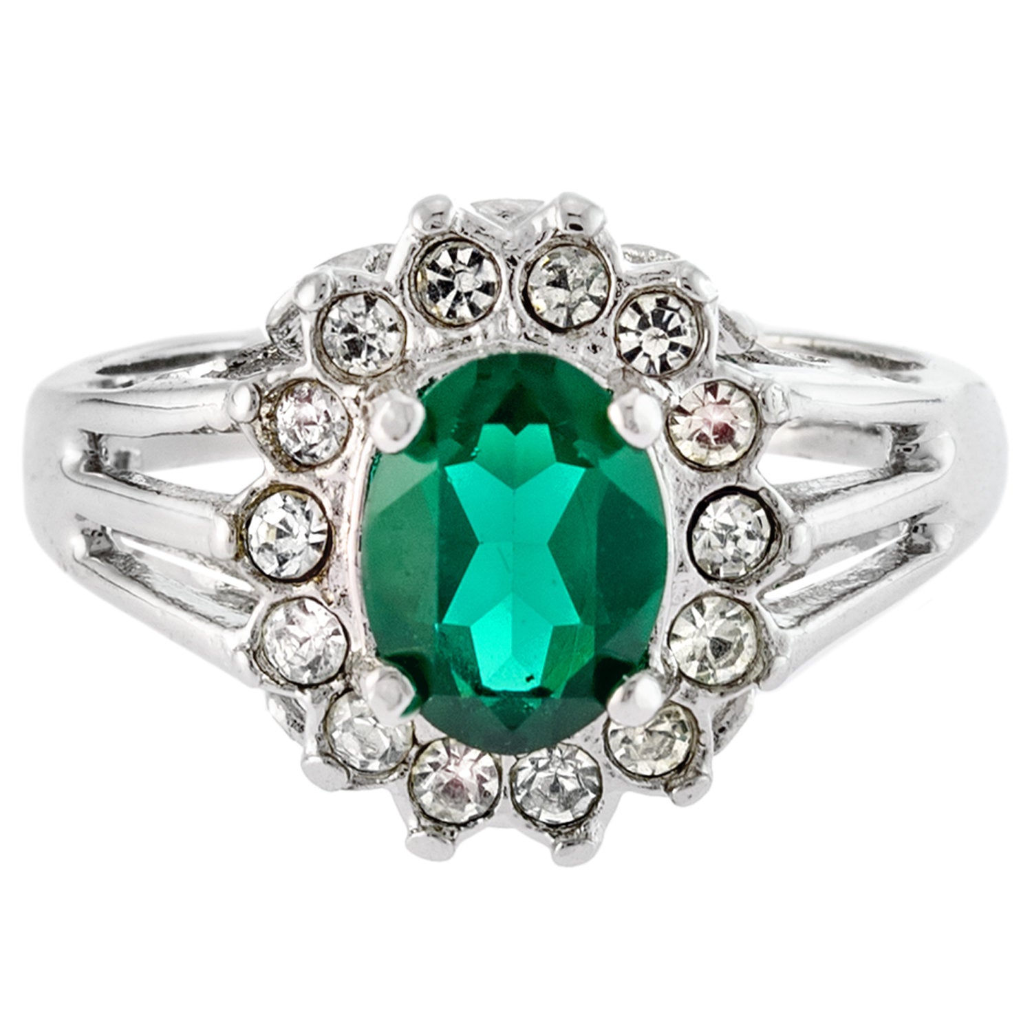 vintage-emerald-clear-Austrian-crystal-white-gold-plated-ring