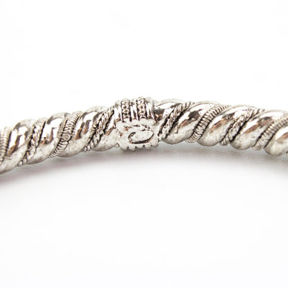 Vintage Bracelet Oscar De La Renta Textured Antique Silver with Gold Tone Accents Bangle