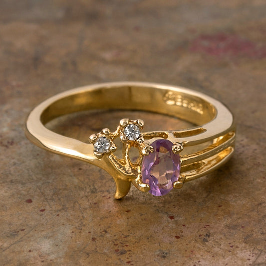 vintage-genuine-amethyst-clear-Austrian-crystals-gold-plated-ring