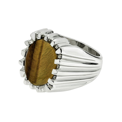 vintage-mens-ring-genuine-tiger-eye-white-gold-plated