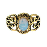 Gold Pinfire Filigree Opal Antiqued
