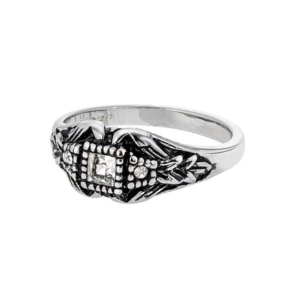 vintage-clear-Austrian-crystal-antique-white-gold-plated-ring
