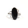 Vintage Ring Genuine Onyx 18k White Gold Electroplated Cocktail Ring Made in USA