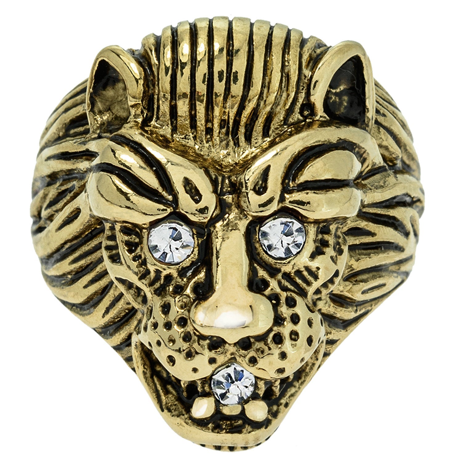 vintage-zodiac-lion-ring-clear-Austrian-crystals-yellow-gold-plated