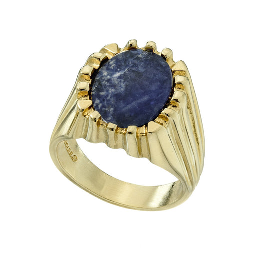 vintage-men's-ring-genuine-sodalite-gold-plated