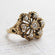 Vintage Citrine Austrian Crystals Filigree Style Antiqued 18k Yellow Gold Electroplated Ring