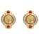 Anastasia Vintage Antique Gold Earrings Coin with Ruby and Clear Crystals E4089-CY