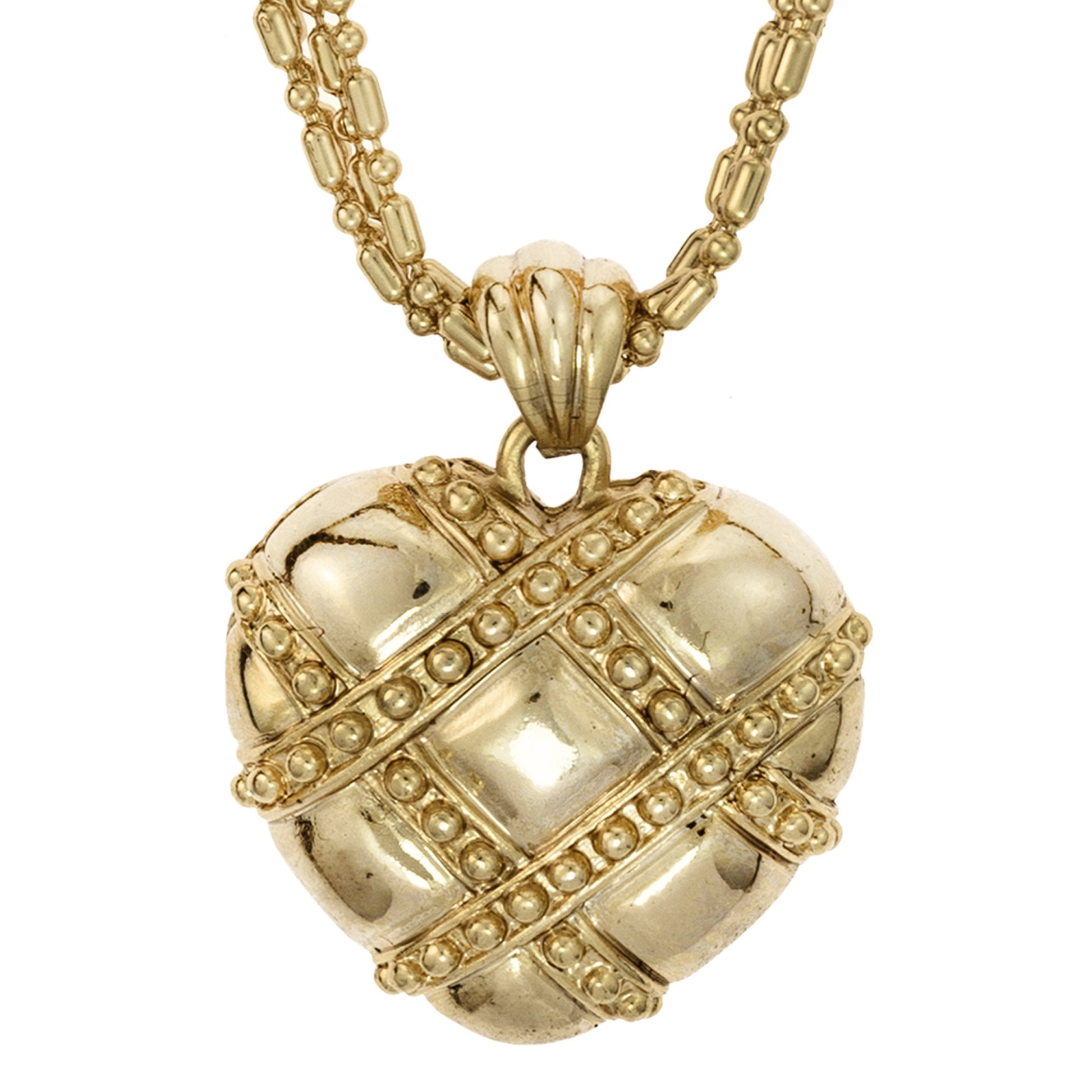 vintage-gold-tone-heart-pendant-necklace