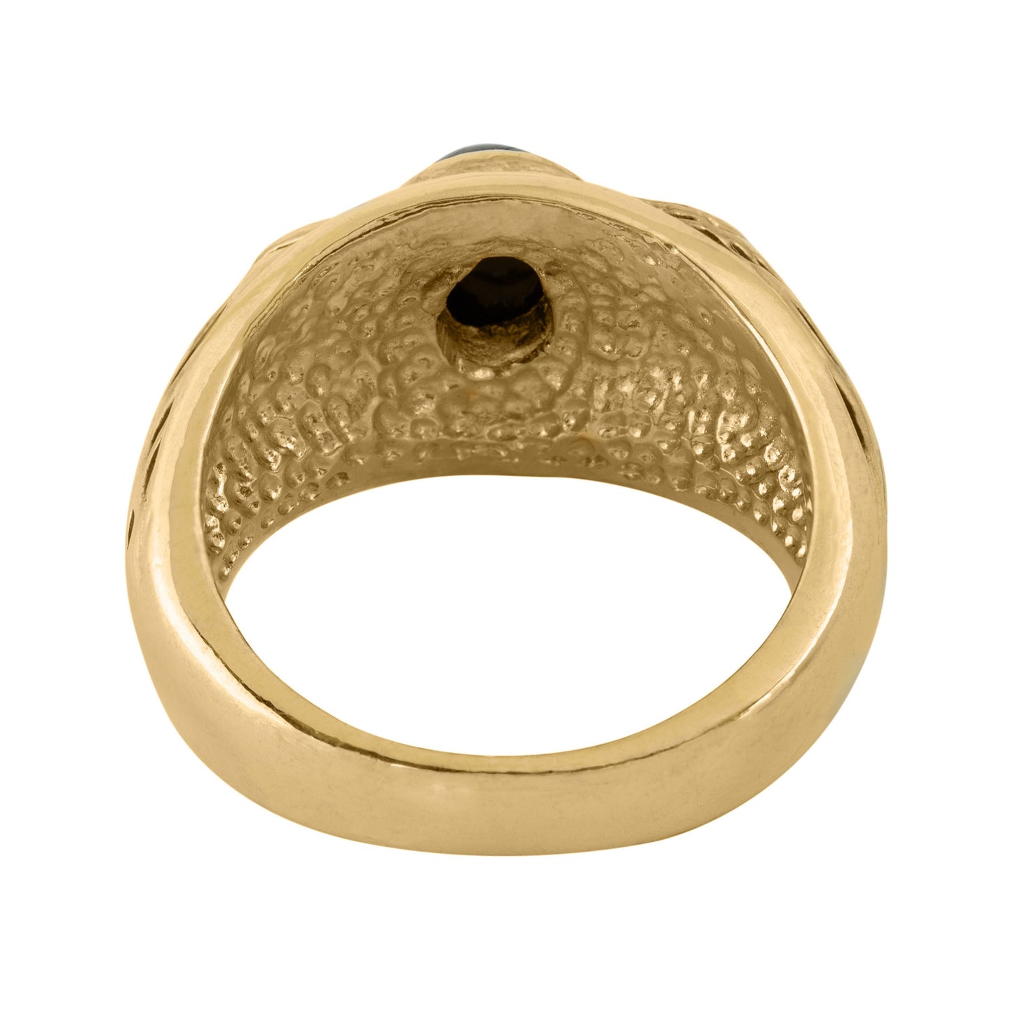 Vintage Ring 1980s Mens Onyx and Austrian Crystal 18kt Gold Plated Antique Ring #R6001