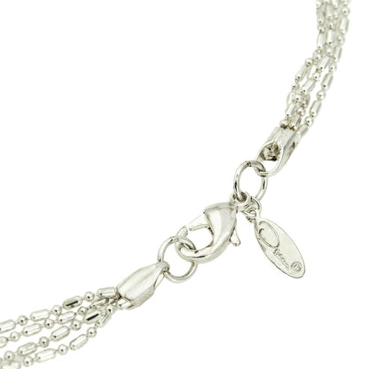 Vintage Oscar De La Renta 24 Inch White Gold Silver Tone Heart Pendant Necklace #OSN-4619-W