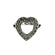 Vintage Genuine Marcasite Heart Ring Antiqued 18k White Gold Electroplated Made in USA