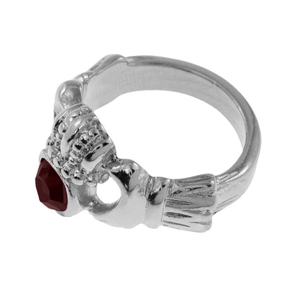 Vintage Jewelry Austrian Crystal Claddagh Ring 18k Yellow or White Gold Electroplated Ring for Man or Woman