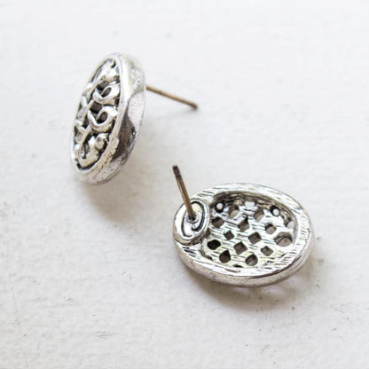 Vintage Earrings Oscar De La Renta Filigree Antique Silver Tone Earrings, Vintage Silver Tone Posts #OS147 - Limited Stock - Never Worn