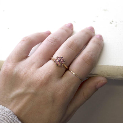 Vintage Ring Rose and Amethyst Swarovski Crystal Star Ring R1039 - Limited Stock - Never Worn