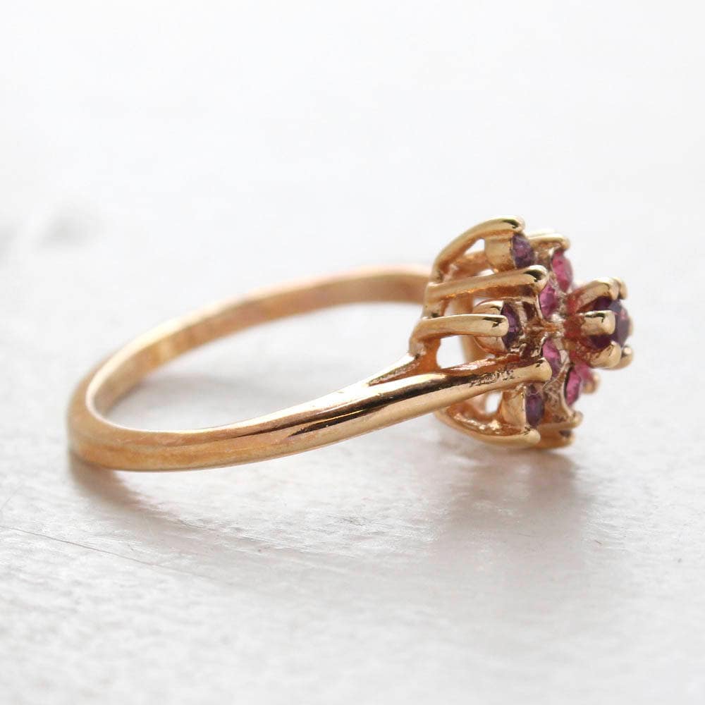 Vintage Ring Rose and Amethyst Swarovski Crystal Star Ring R1039 - Limited Stock - Never Worn