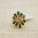 Vintage Ring Cubic Zirconia Center Stone with Clear Swarovski Crystals 18k Gold Electrplated Ring Antique Woman #R297