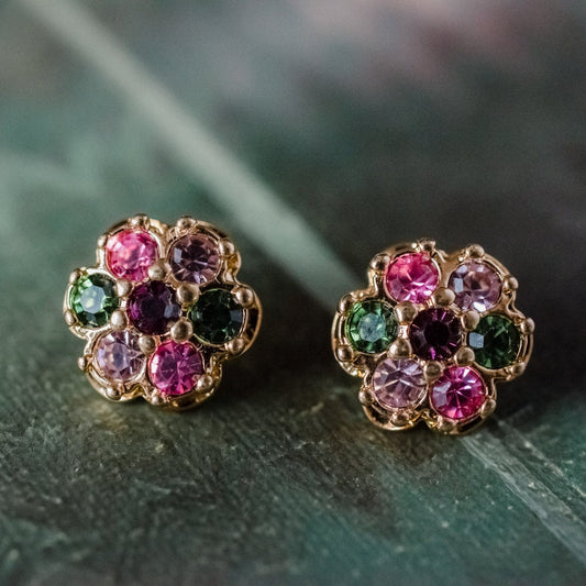 Vintage Earrings Flower Pierced Earrings 18k Gold E3024 - Limited Stock - Never Worn