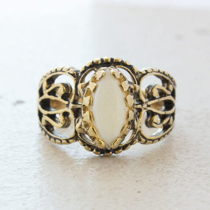 Vintage Ring Genuine Opal Cocktail Ring Antique Opals 18k Gold Made in the USA R144 - Limited Stock - Never Worn
