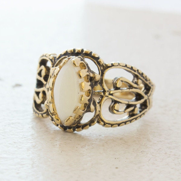 Vintage Ring Genuine Opal Cocktail Ring Antique Opals 18k Gold Made in the USA R144 - Limited Stock - Never Worn