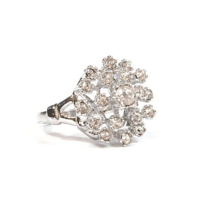 Vintage Ring Clear Swarovski Crystal Burst Ring 18k White Gold Silver  R108 - Limited Stock - Never Worn