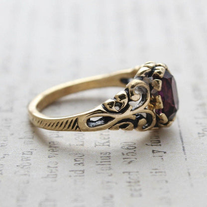 Vintage Ring Amethyst Crystal Ring Antique 18k Gold  R1597 - Limited Stock - Never Worn