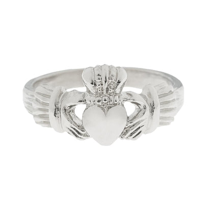 Handcrafted Vintage Ring 18k White Gold Silver Irish Claddagh Ring R1722 - Limited Stock - Never Worn
