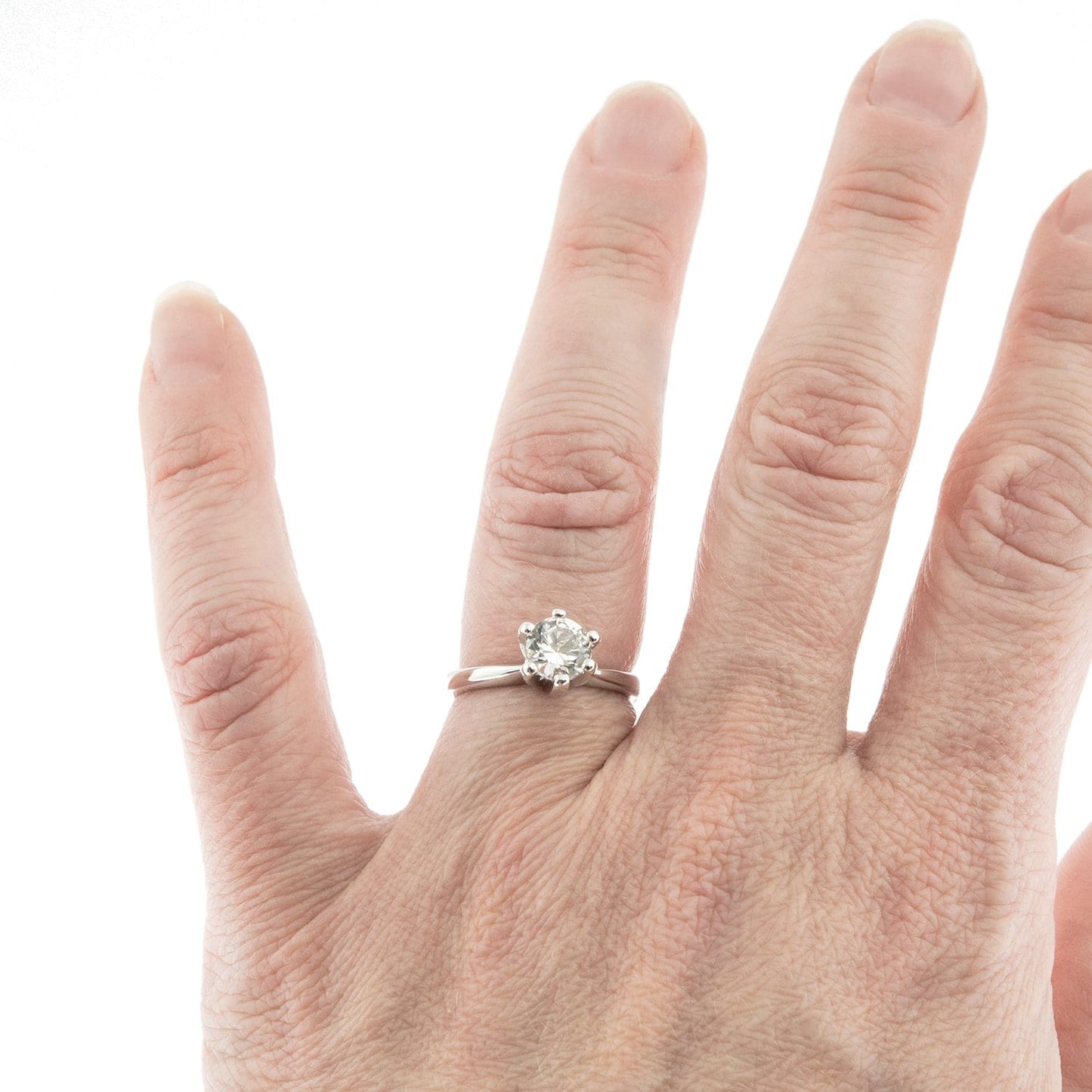 Vintage Ring Genuine Spinel Stone Solitaire Engagement Style Ring 1ct. Weight 18k White Gold Silver Antique Womans Promise Engagement R1600