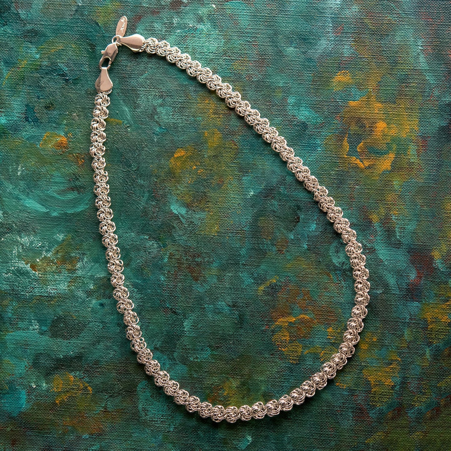 Vintage Oscar De La Renta 18-Inch Yellow Gold Tone Link Chain Necklace jewelry image 1