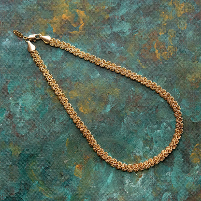Vintage Oscar De La Renta 18-Inch Yellow Gold Tone Link Chain Necklace jewelry image 1