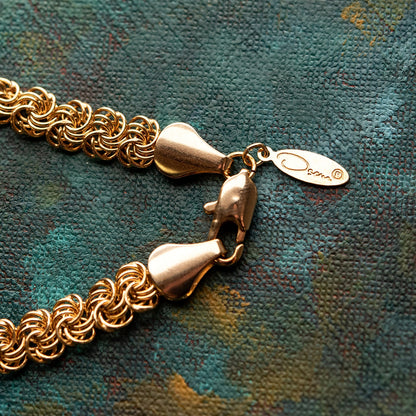 Vintage Oscar De La Renta 18-Inch Yellow Gold Tone Link Chain Necklace jewelry image 1