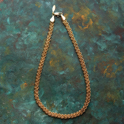 Vintage Oscar De La Renta 18-Inch Yellow Gold Tone Link Chain Necklace jewelry image 1