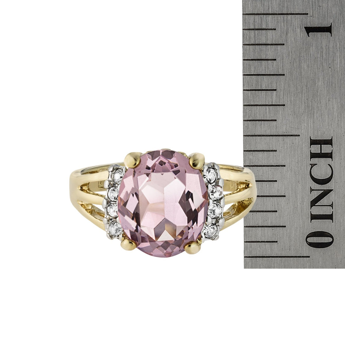 Vintage Ring 1980's Alexandrite Cubic Zirconia Ring with Clear Swarovski Crystals 18k Gold  R1664-AY - Limited Stock - Never Worn